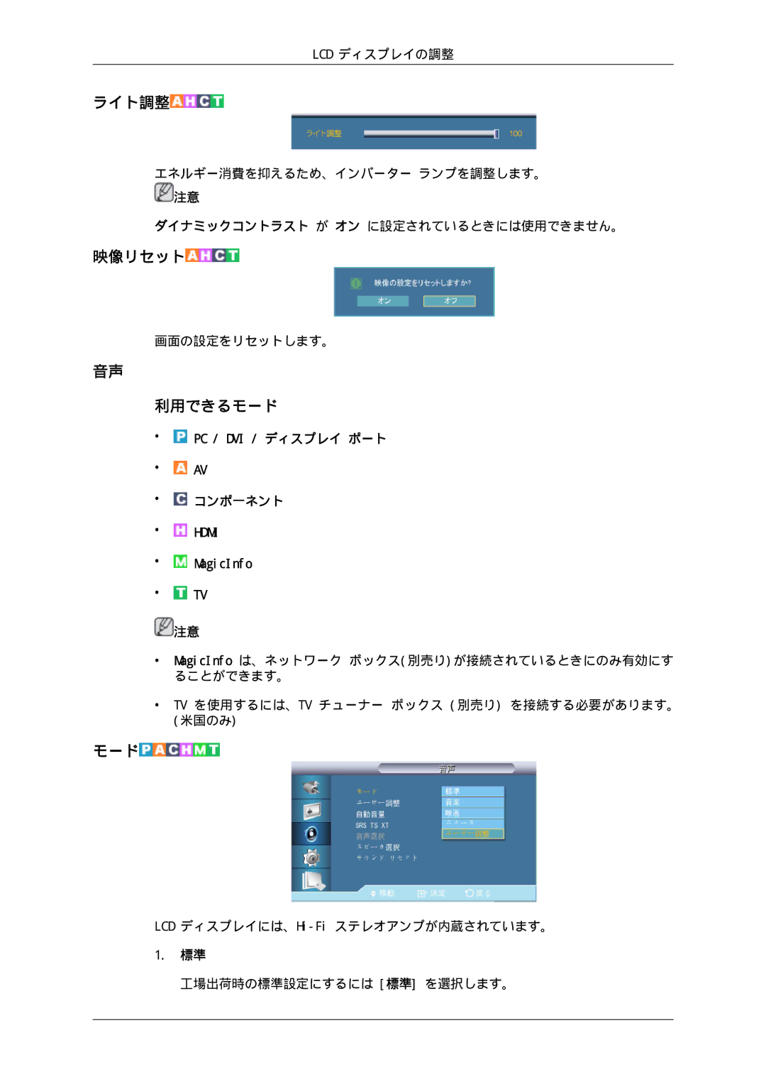 Samsung LH40HBPLBC/XJ, LH46HBPLBC/XJ manual 利用できるモード 