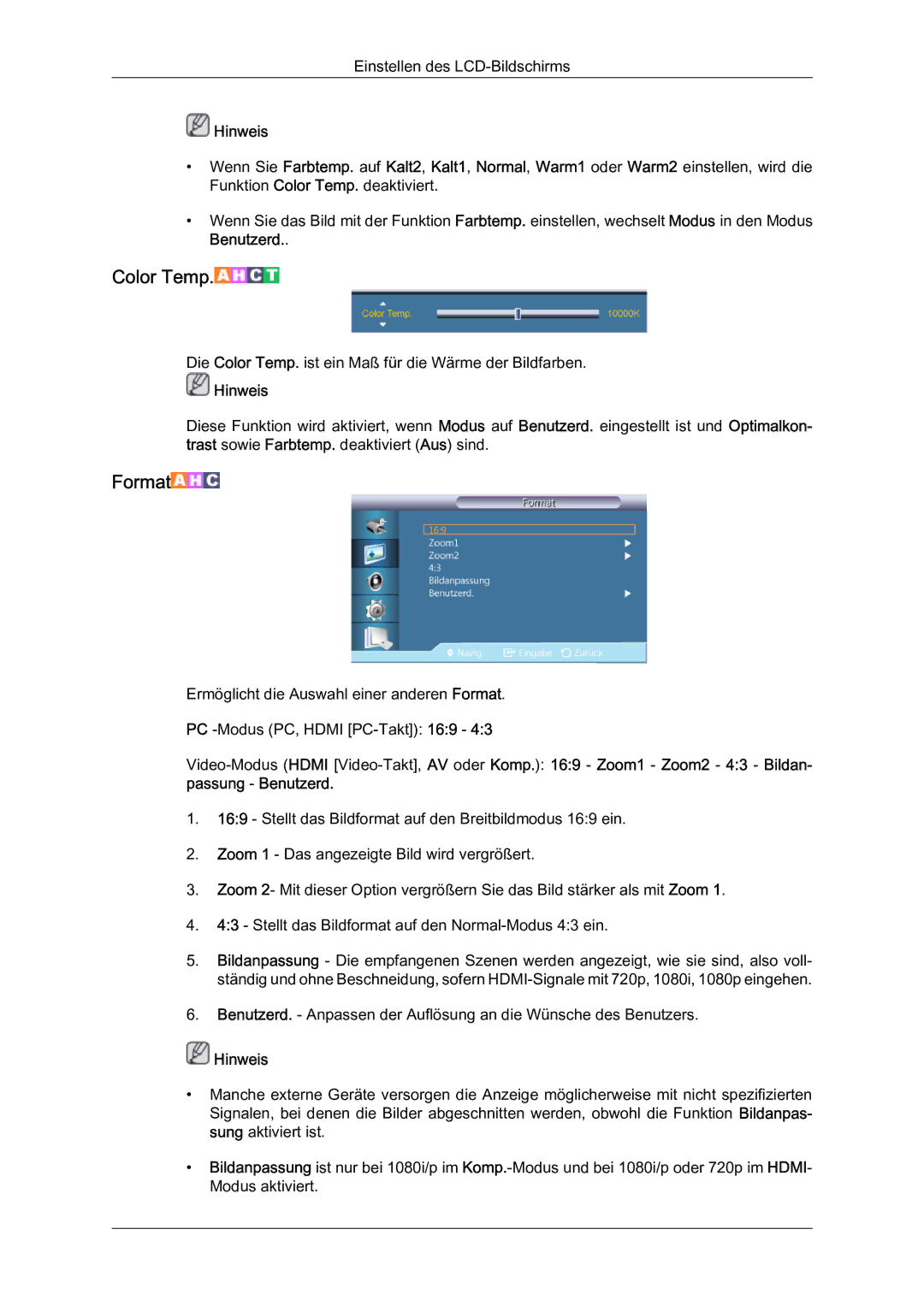 Samsung LH40HBPLBC/EN, LH40HBPMBC/EN, LH46HBPMBC/EN, LH46HBPLBC/EN manual Color Temp 