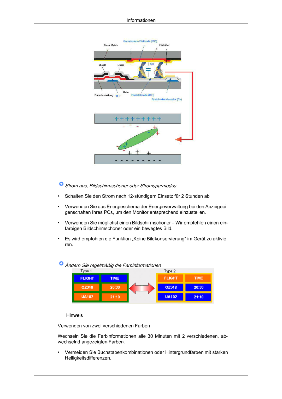 Samsung LH40HBPLBC/EN, LH40HBPMBC/EN, LH46HBPMBC/EN, LH46HBPLBC/EN manual Ändern Sie regelmäßig die Farbinformationen 