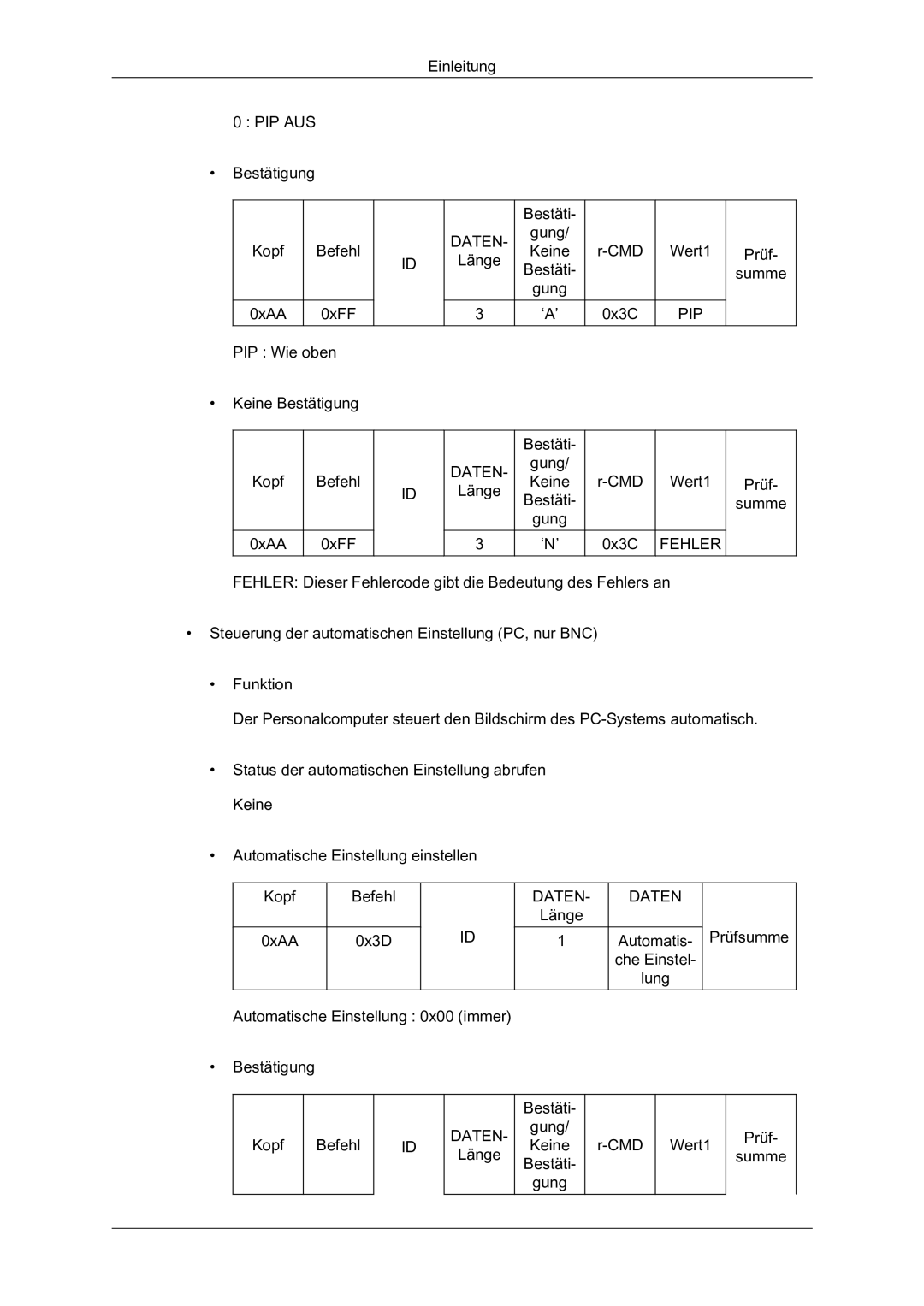 Samsung LH40HBPLBC/EN, LH40HBPMBC/EN, LH46HBPMBC/EN, LH46HBPLBC/EN manual Pip Aus 