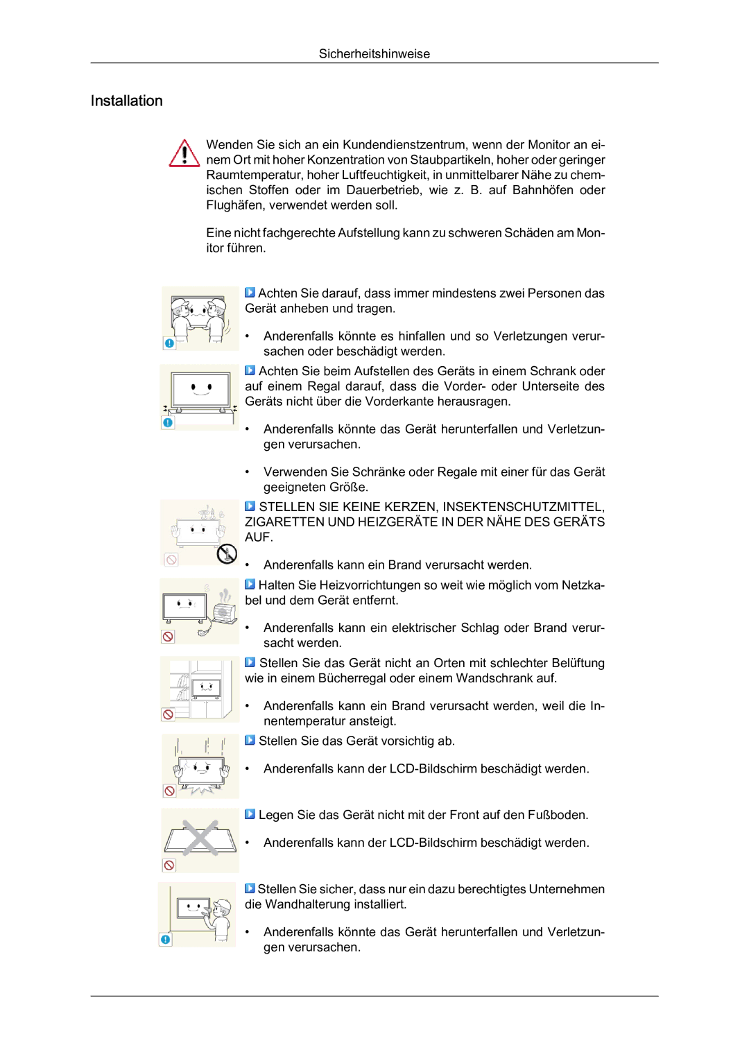 Samsung LH40HBPMBC/EN, LH46HBPMBC/EN, LH46HBPLBC/EN, LH40HBPLBC/EN manual Installation 