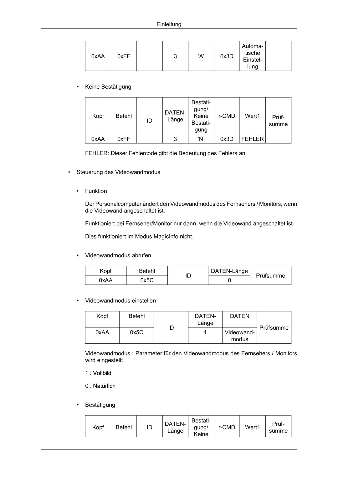 Samsung LH40HBPMBC/EN, LH46HBPMBC/EN, LH46HBPLBC/EN, LH40HBPLBC/EN manual Vollbild Natürlich 