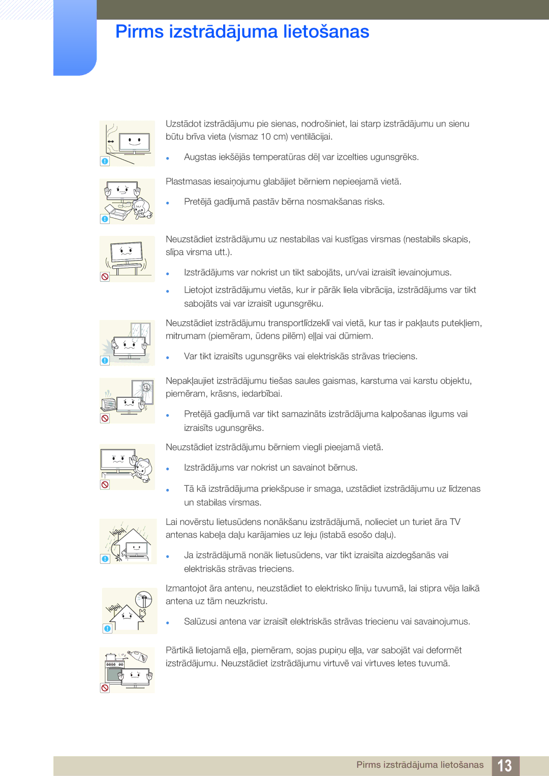 Samsung LH40HDBPLGD/EN manual Elektriskās strāvas trieciens 