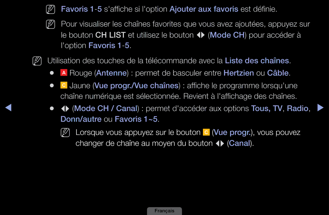 Samsung LH40HEPLGD/EN, LH46HEPLGD/EN manual Donn/autre ou Favoris 1~5 