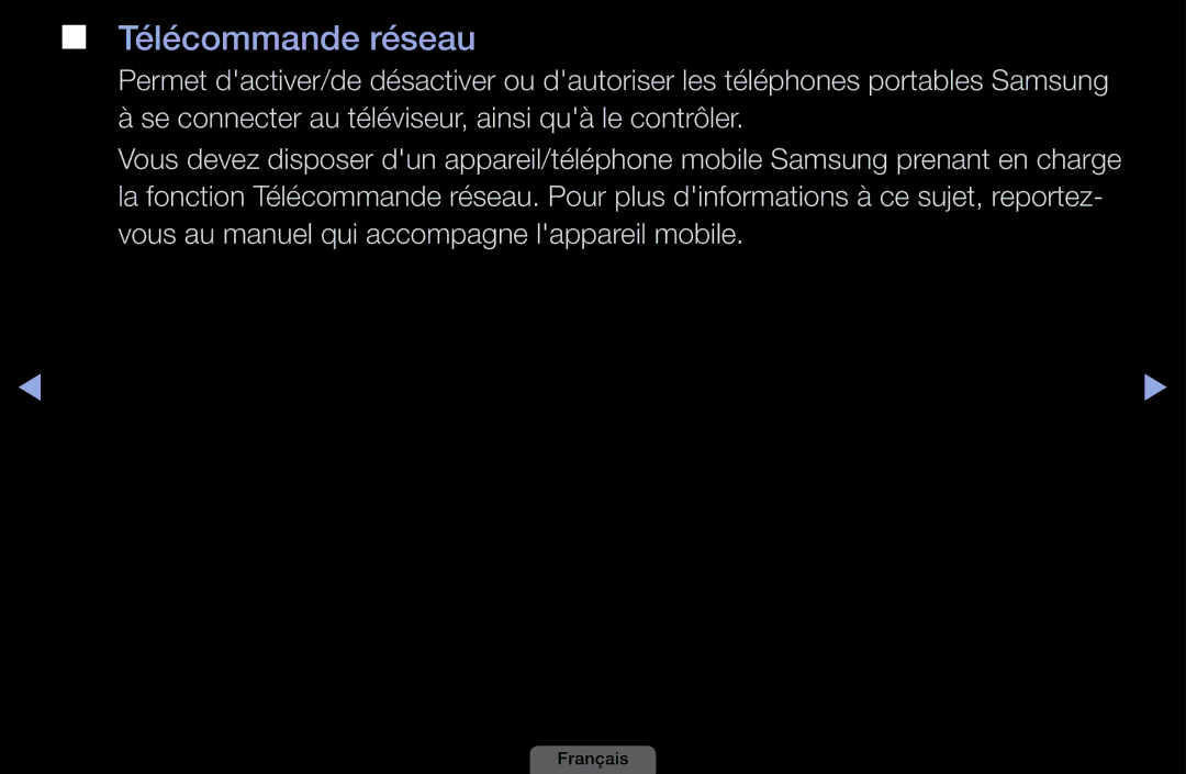 Samsung LH40HEPLGD/EN, LH46HEPLGD/EN manual Télécommande réseau 