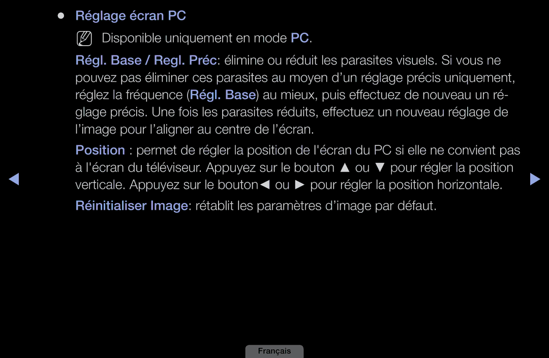 Samsung LH46HEPLGD/EN, LH40HEPLGD/EN manual Réglage écran PC 