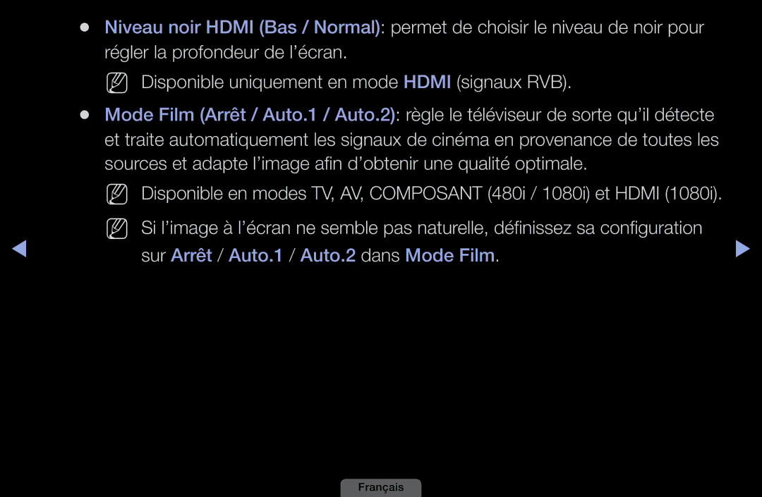 Samsung LH46HEPLGD/EN, LH40HEPLGD/EN Régler la profondeur de l’écran, NN Disponible uniquement en mode Hdmi signaux RVB 