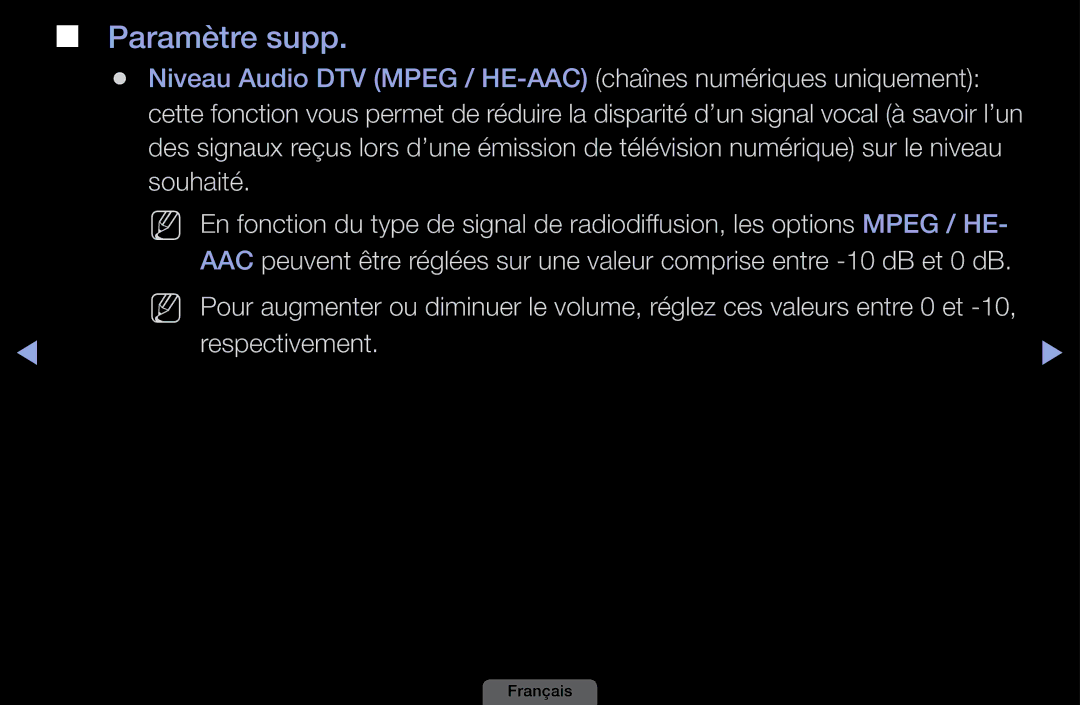 Samsung LH40HEPLGD/EN, LH46HEPLGD/EN manual Paramètre supp, Souhaité, Respectivement 