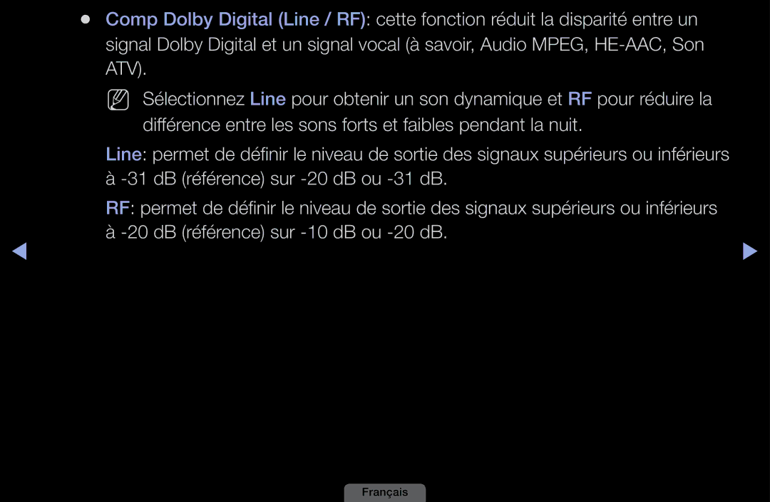 Samsung LH40HEPLGD/EN, LH46HEPLGD/EN manual DB référence sur -20 dB ou -31 dB, DB référence sur -10 dB ou -20 dB 