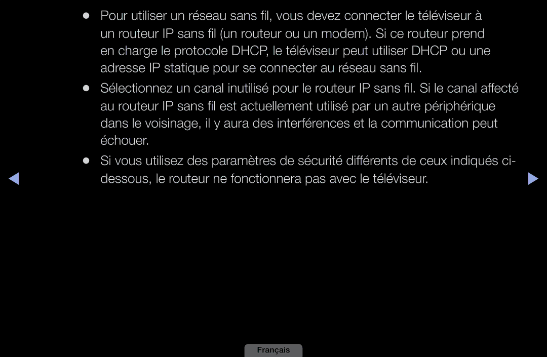 Samsung LH46HEPLGD/EN, LH40HEPLGD/EN manual Adresse IP statique pour se connecter au réseau sans fil, Échouer 