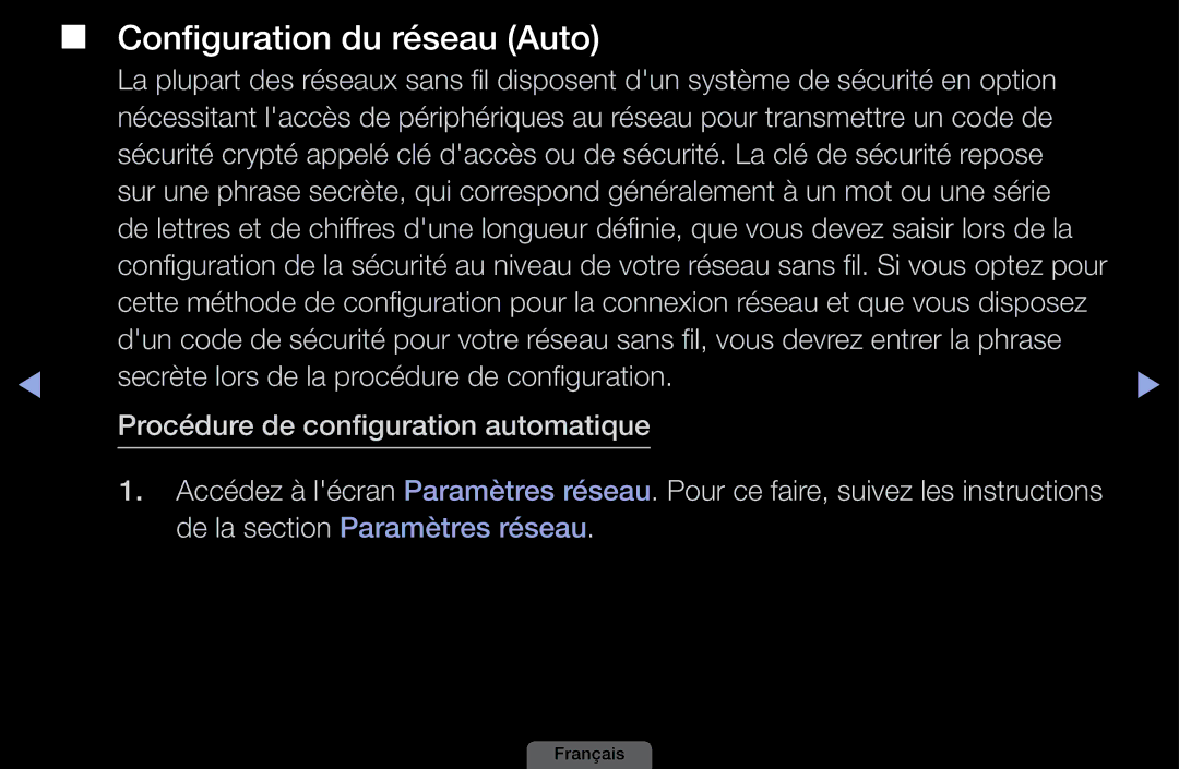 Samsung LH40HEPLGD/EN, LH46HEPLGD/EN manual Configuration du réseau Auto 