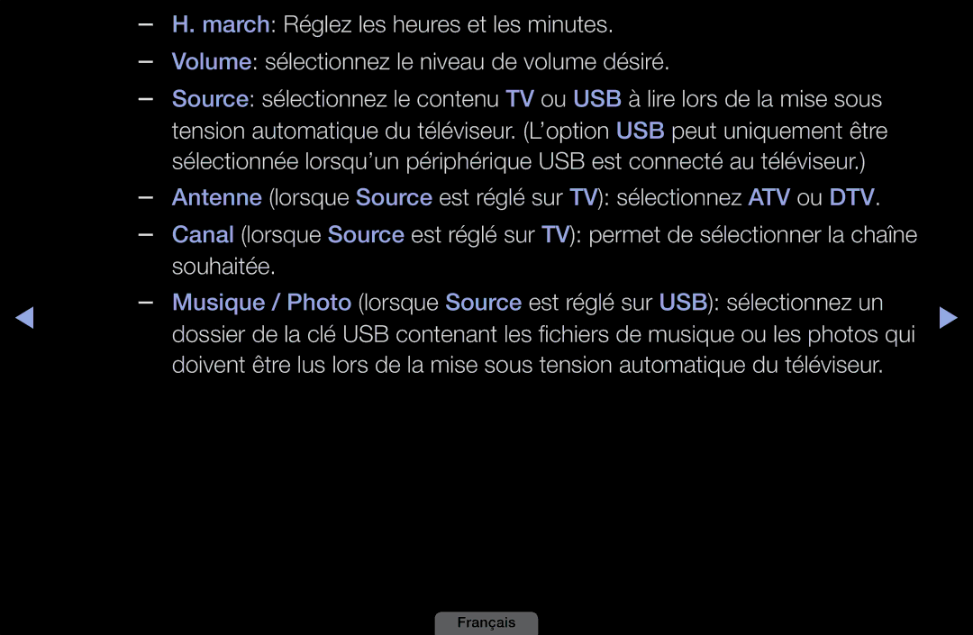 Samsung LH46HEPLGD/EN March Réglez les heures et les minutes, Volume sélectionnez le niveau de volume désiré, Souhaitée 