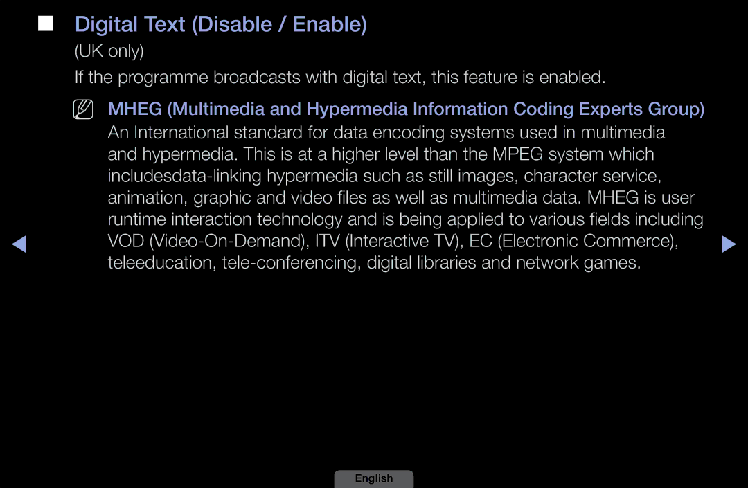 Samsung LH46HEPLGD/EN, LH40HEPLGD/EN manual Digital Text Disable / Enable 