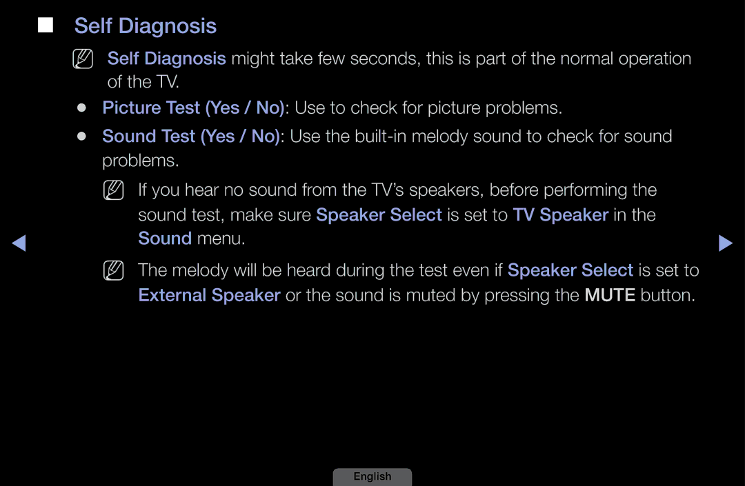 Samsung LH40HEPLGD/EN, LH46HEPLGD/EN manual Self Diagnosis, Sound menu 