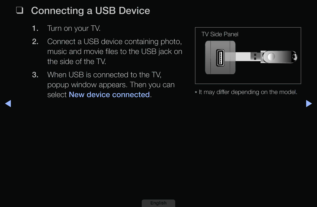 Samsung LH46HEPLGD/EN, LH40HEPLGD/EN manual Connecting a USB Device 