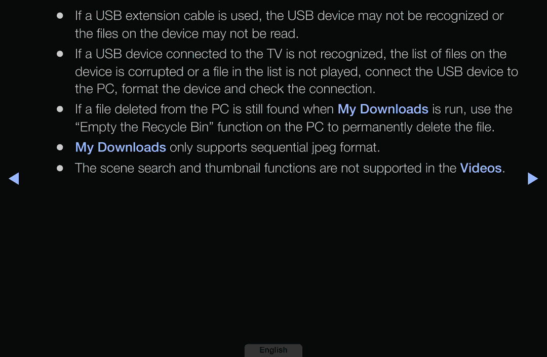 Samsung LH40HEPLGD/EN, LH46HEPLGD/EN Files on the device may not be read, PC, format the device and check the connection 