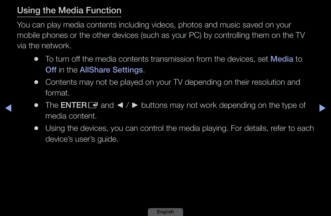 Samsung LH40HEPLGD/EN, LH46HEPLGD/EN manual Using the Media Function, Device’s user’s guide 