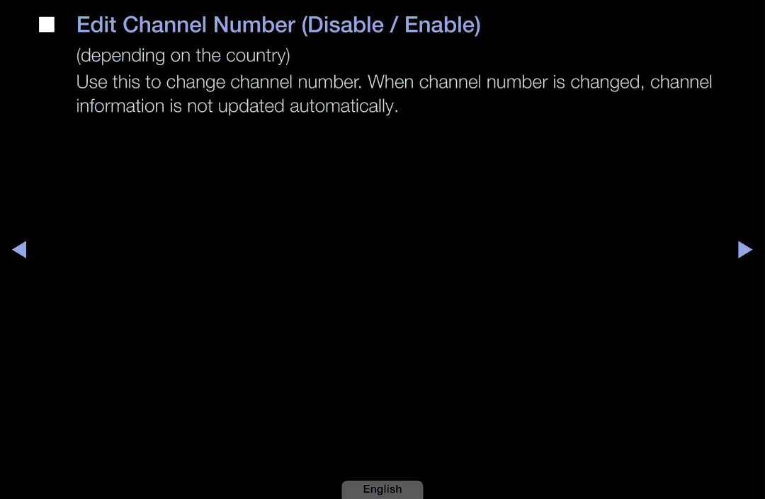 Samsung LH40HEPLGD/EN, LH46HEPLGD/EN manual Edit Channel Number Disable / Enable 