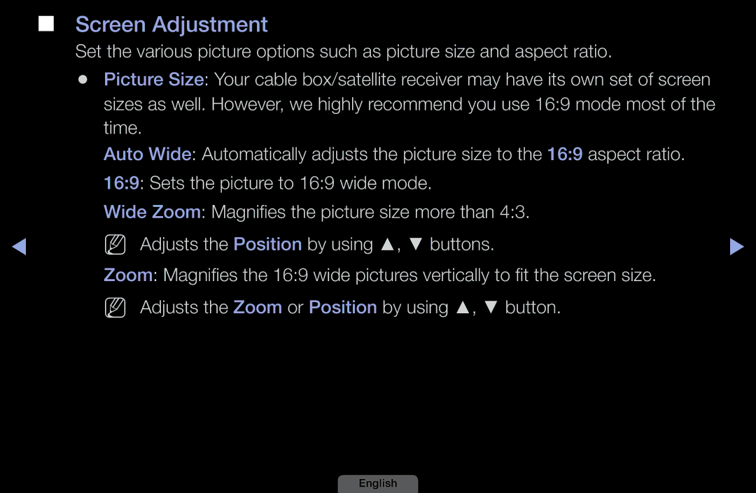 Samsung LH46HEPLGD/EN, LH40HEPLGD/EN manual Screen Adjustment 