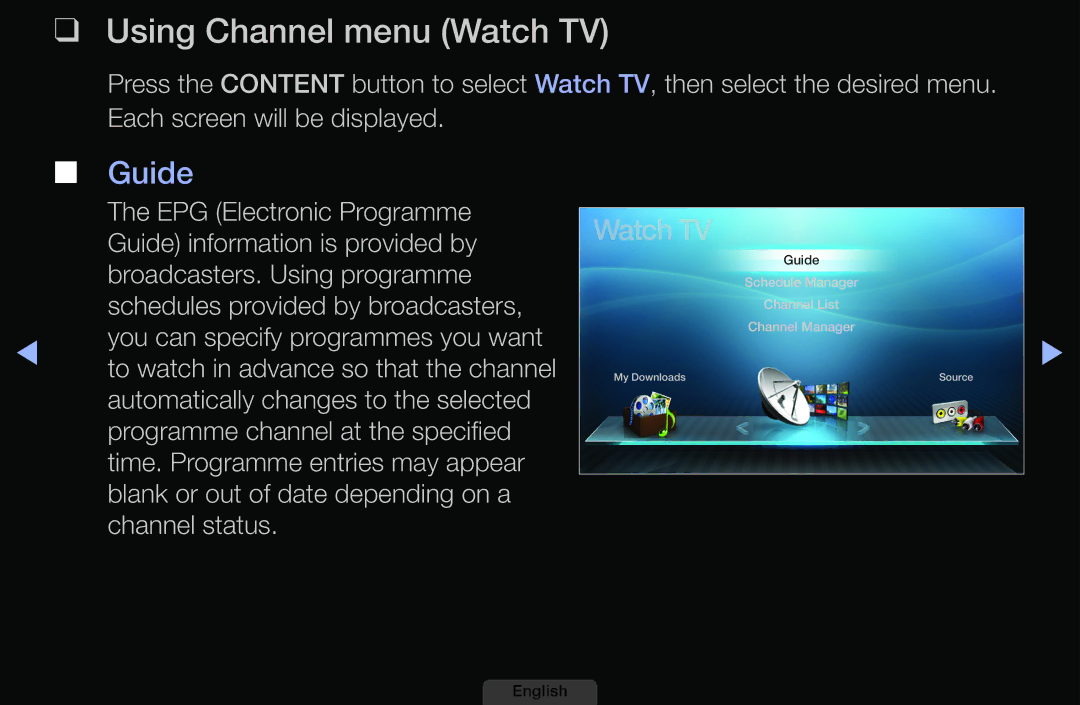 Samsung LH40HEPLGD/EN, LH46HEPLGD/EN manual Using Channel menu Watch TV, Guide 