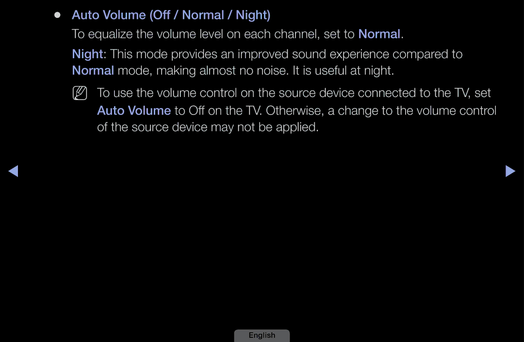 Samsung LH40HEPLGD/EN, LH46HEPLGD/EN manual Auto Volume Off / Normal / Night 