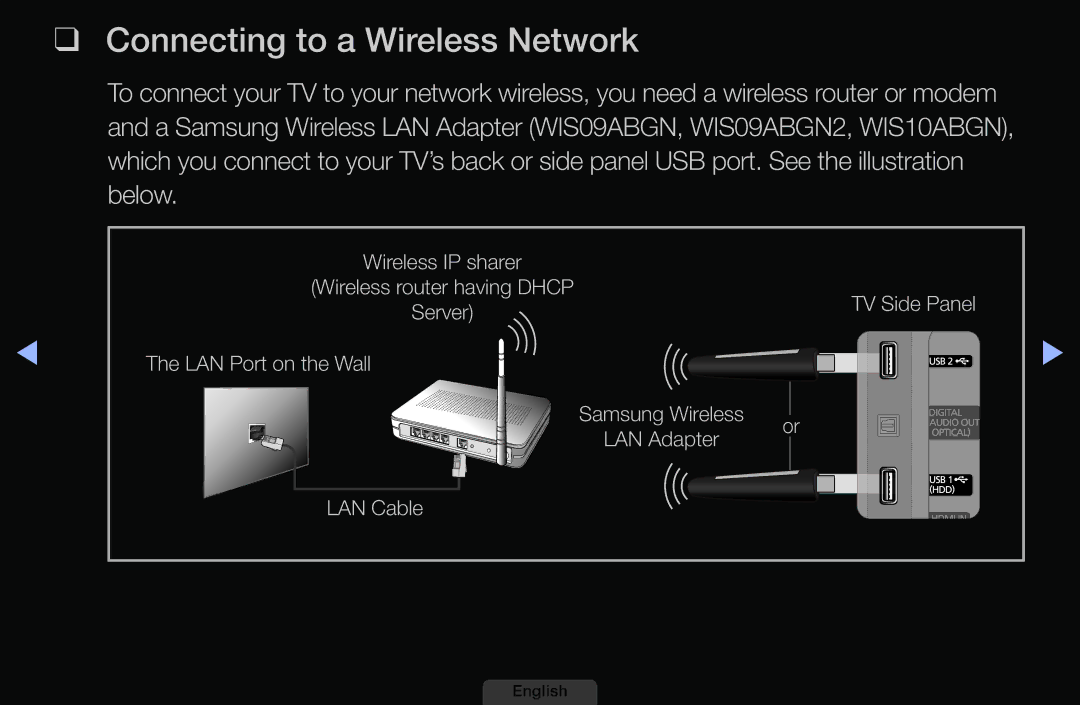 Samsung LH46HEPLGD/EN, LH40HEPLGD/EN manual Connecting to a Wireless Network 