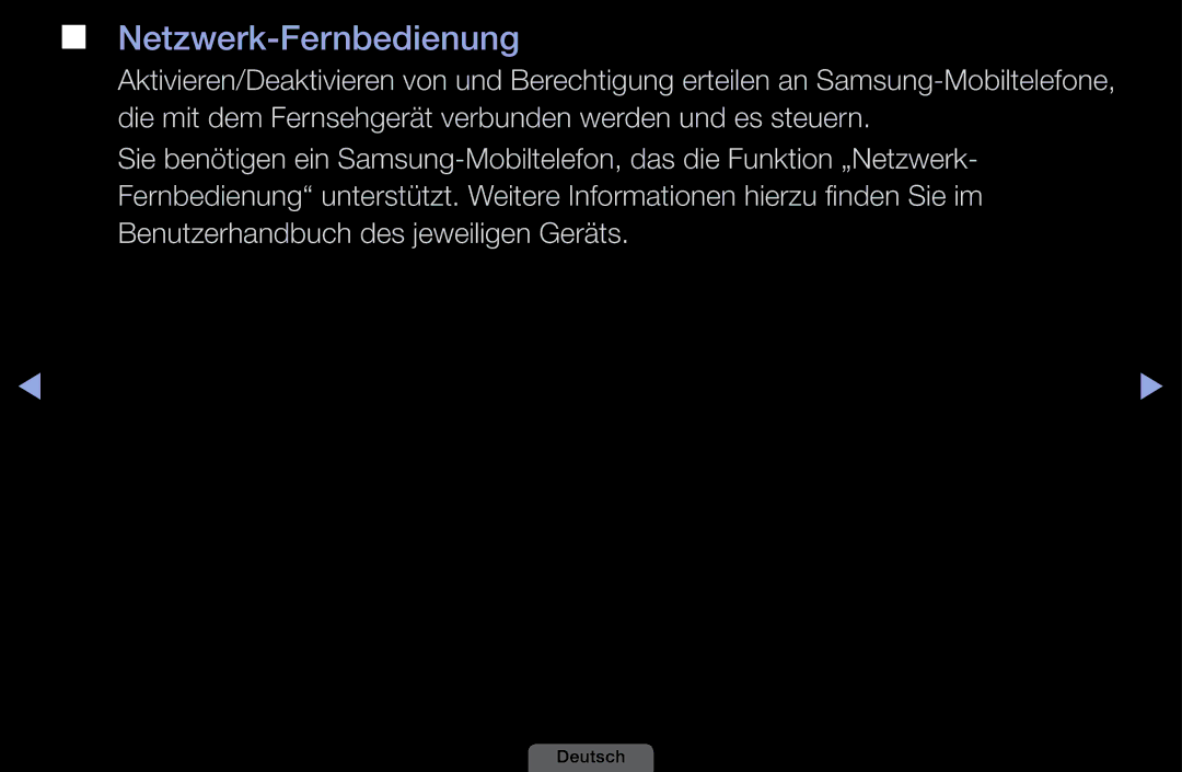 Samsung LH40HEPLGD/EN, LH46HEPLGD/EN manual Netzwerk-Fernbedienung 