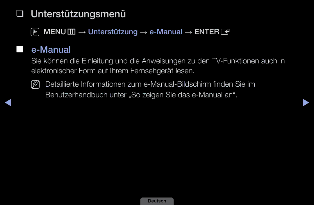 Samsung LH46HEPLGD/EN, LH40HEPLGD/EN manual Unterstützungsmenü, Manual 