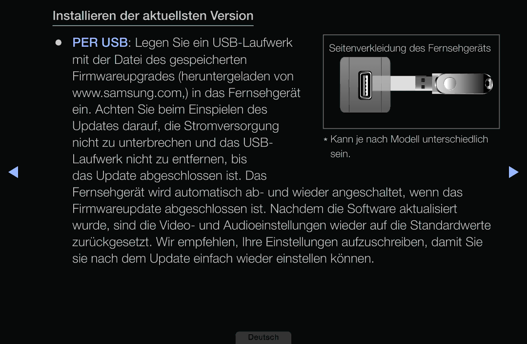 Samsung LH46HEPLGD/EN, LH40HEPLGD/EN manual Nicht zu unterbrechen und das USB, Laufwerk nicht zu entfernen, bis 