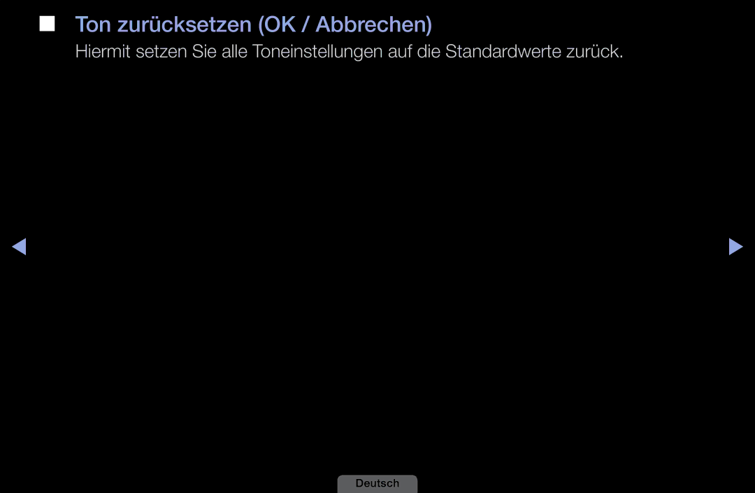 Samsung LH46HEPLGD/EN, LH40HEPLGD/EN manual Ton zurücksetzen OK / Abbrechen 