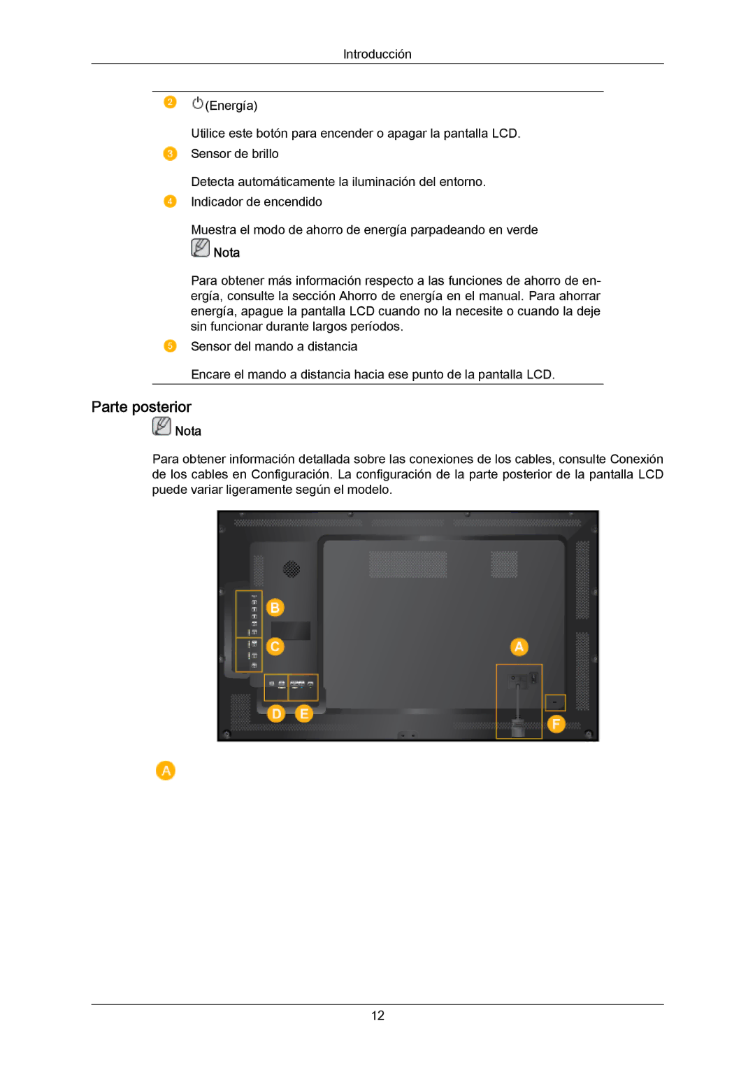 Samsung LH46LBPLBC/EN, LH40LBTLBC/EN, LH40LBPLBC/EN, LH55LBTLBC/EN, LH55LBPLBC/EN, LH46LBTLBC/EN, LH46LBTLBC/ZA Parte posterior 