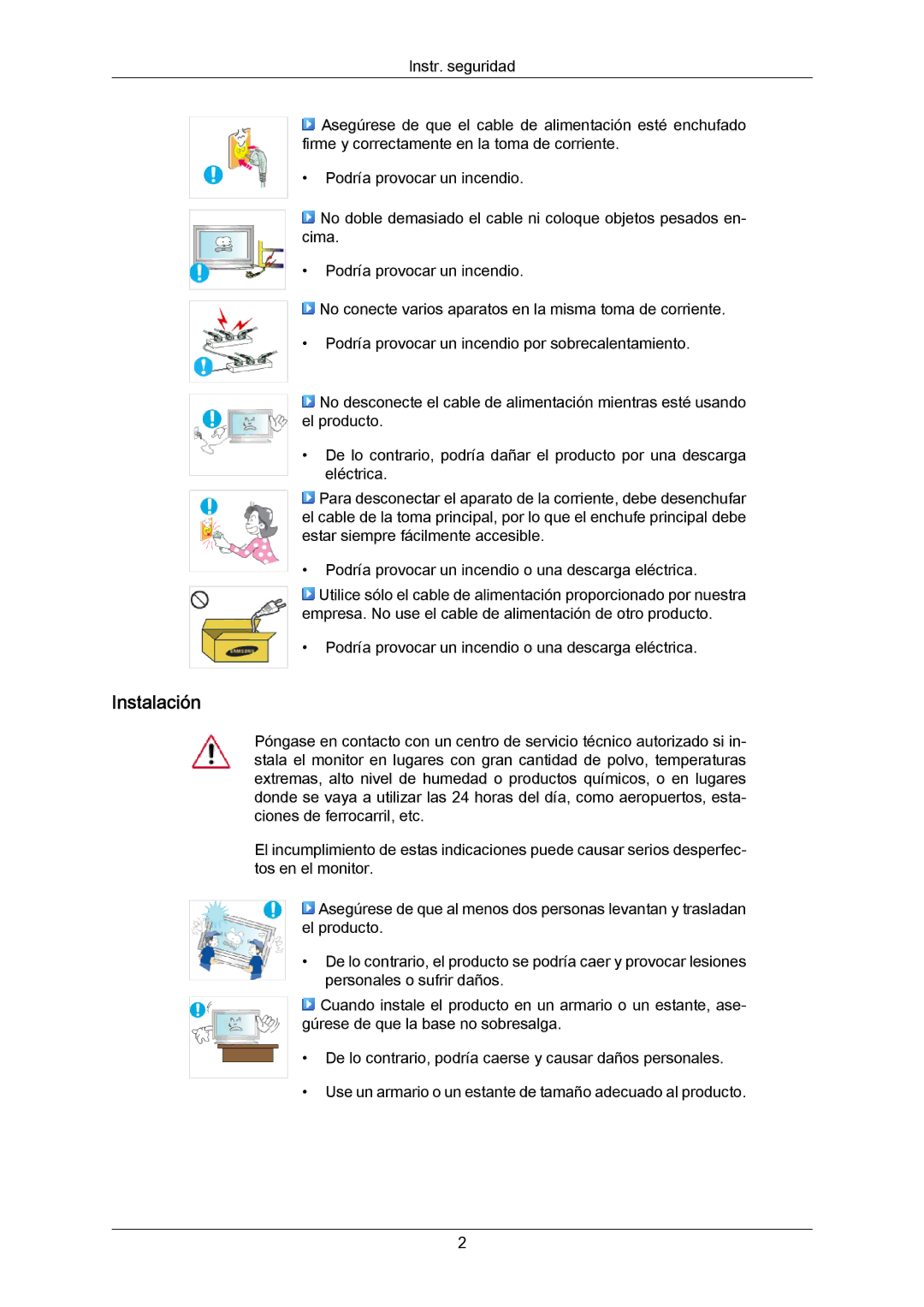 Samsung LH55LBPLBC/EN, LH40LBTLBC/EN, LH40LBPLBC/EN, LH55LBTLBC/EN, LH46LBTLBC/EN, LH46LBPLBC/EN, LH46LBTLBC/ZA Instalación 