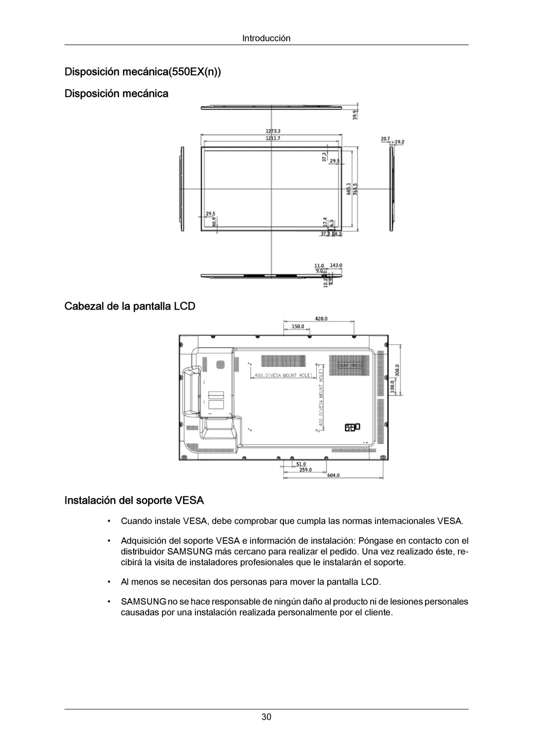 Samsung LH55LBTLBC/ZA, LH40LBTLBC/EN, LH40LBPLBC/EN, LH55LBTLBC/EN, LH55LBPLBC/EN, LH46LBTLBC/EN, LH46LBPLBC/EN Introducción 