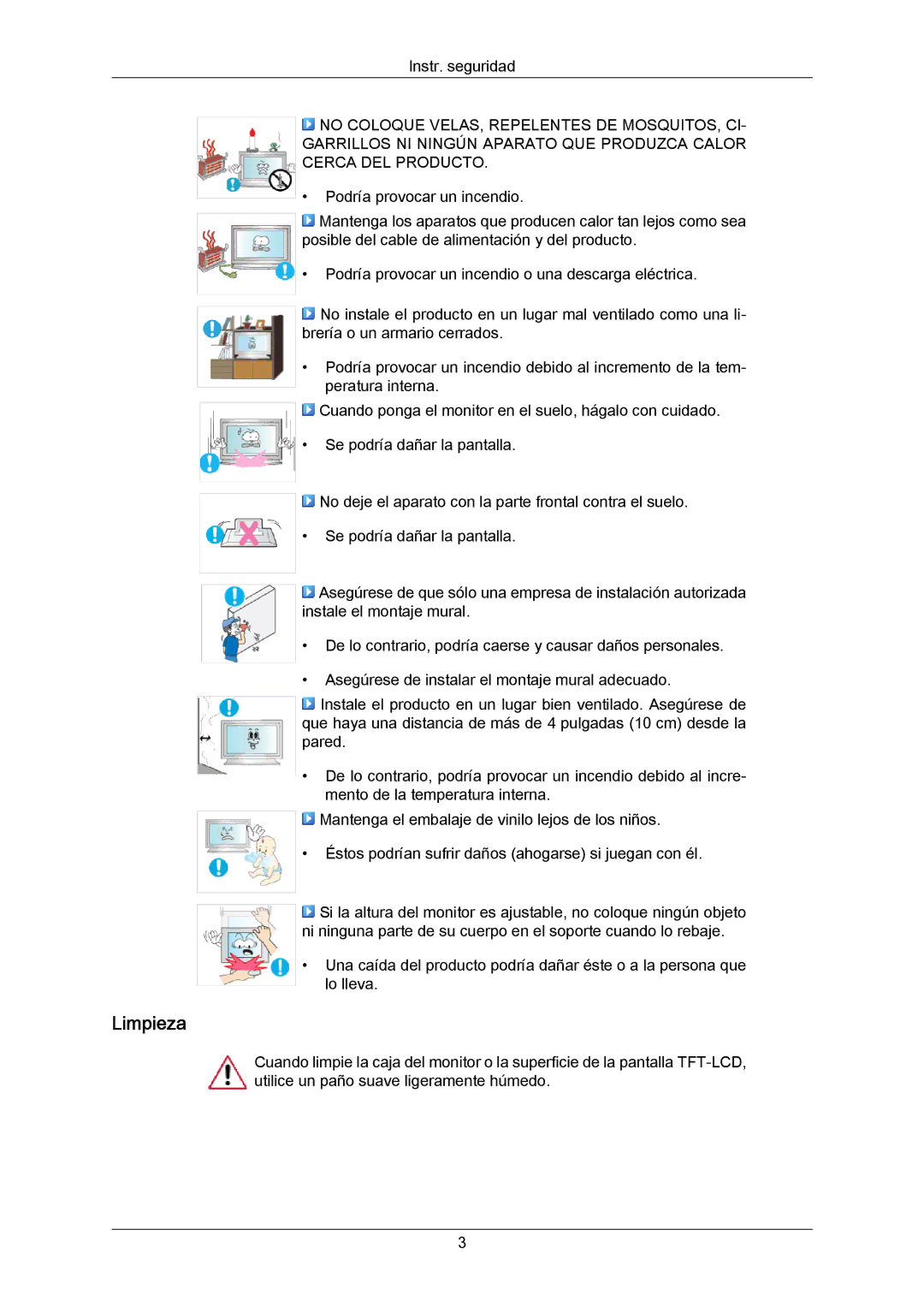 Samsung LH46LBTLBC/EN, LH40LBTLBC/EN, LH40LBPLBC/EN, LH55LBTLBC/EN, LH55LBPLBC/EN, LH46LBPLBC/EN, LH46LBTLBC/ZA manual Limpieza 