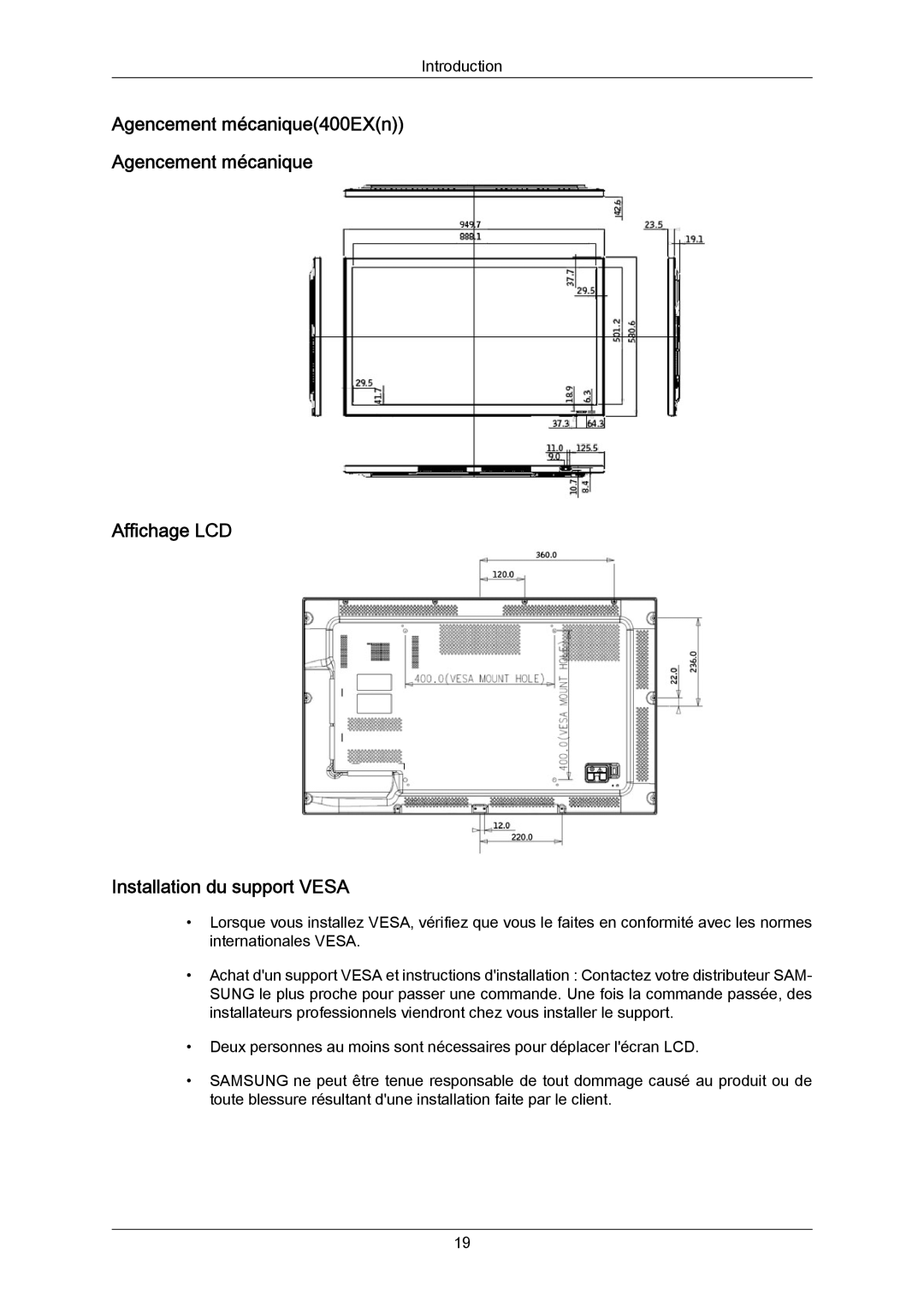 Samsung LH55LBTLBC/EN, LH40LBTLBC/EN, LH40LBPLBC/EN, LH55LBPLBC/EN, LH46LBTLBC/EN, LH46LBPLBC/EN manual Introduction 