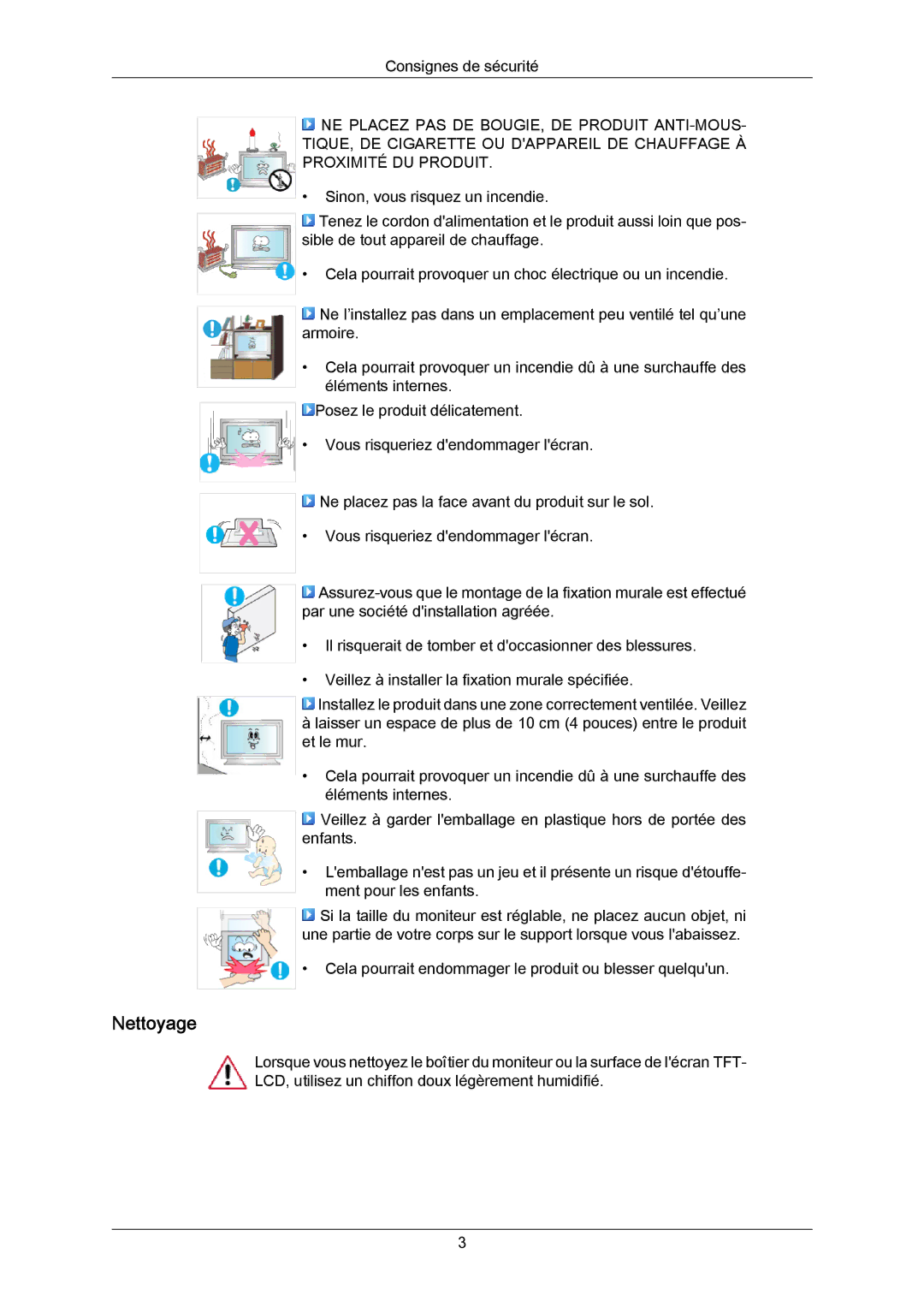 Samsung LH46LBTLBC/EN, LH40LBTLBC/EN, LH40LBPLBC/EN, LH55LBTLBC/EN, LH55LBPLBC/EN, LH46LBPLBC/EN manual Nettoyage 