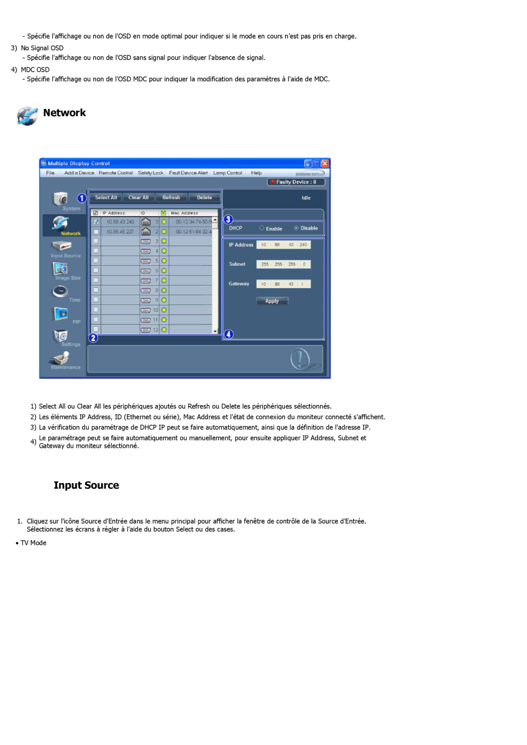 Samsung LH55LBTLBC/EN, LH40LBTLBC/EN, LH40LBPLBC/EN, LH55LBPLBC/EN, LH46LBTLBC/EN, LH46LBPLBC/EN manual Network, Input Source 