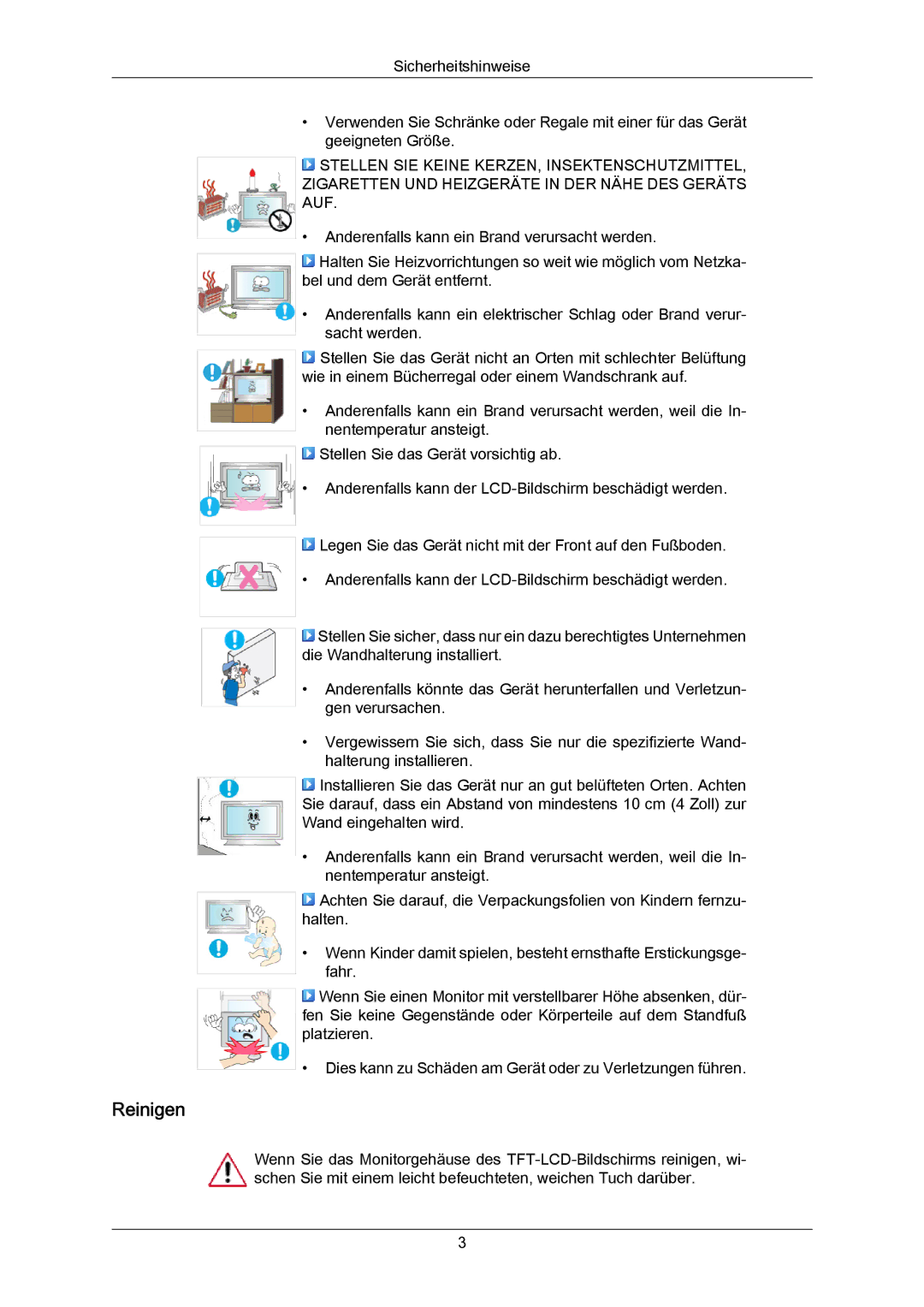 Samsung LH46LBTLBC/EN, LH40LBTLBC/EN, LH40LBPLBC/EN, LH55LBTLBC/EN, LH55LBPLBC/EN, LH46LBPLBC/EN manual Reinigen 