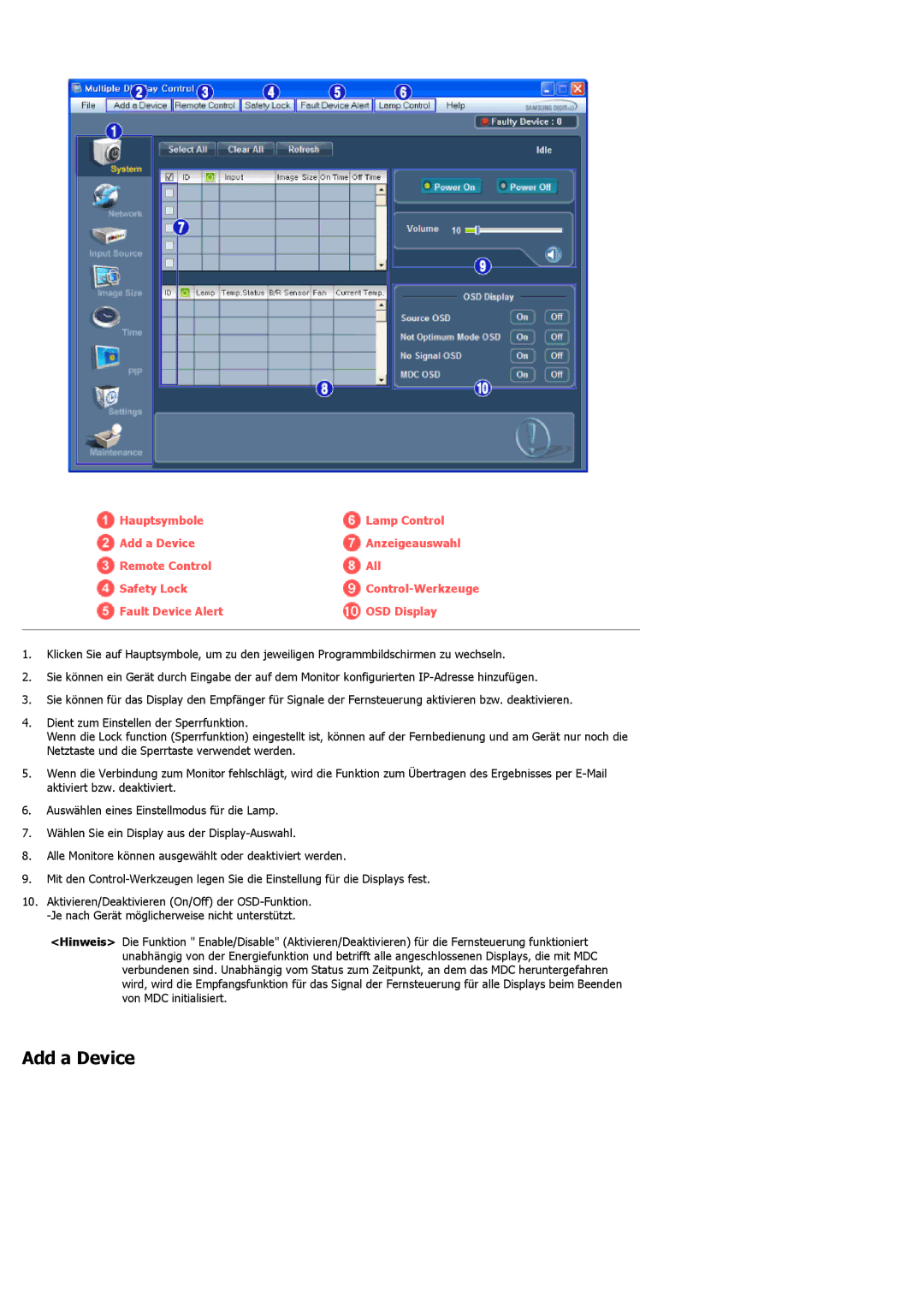 Samsung LH46LBPLBC/EN, LH40LBTLBC/EN, LH40LBPLBC/EN, LH55LBTLBC/EN, LH55LBPLBC/EN, LH46LBTLBC/EN manual Add a Device 