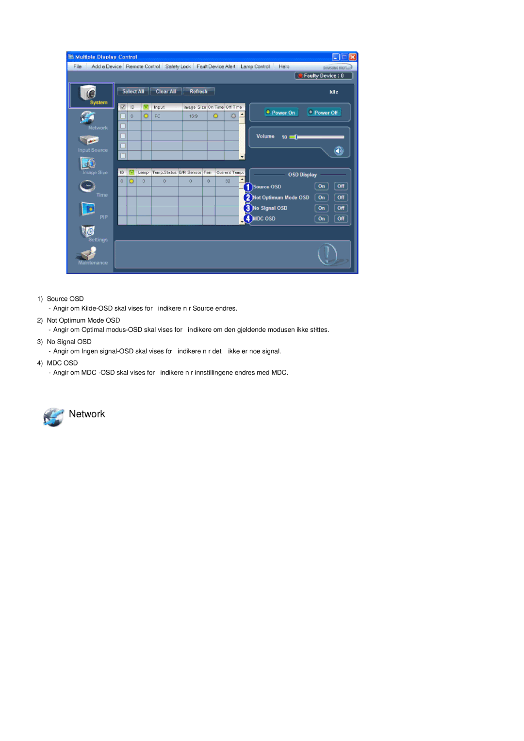 Samsung LH40LBPLBC/EN, LH40LBTLBC/EN, LH55LBTLBC/EN, LH55LBPLBC/EN, LH46LBTLBC/EN, LH46LBPLBC/EN manual Network 