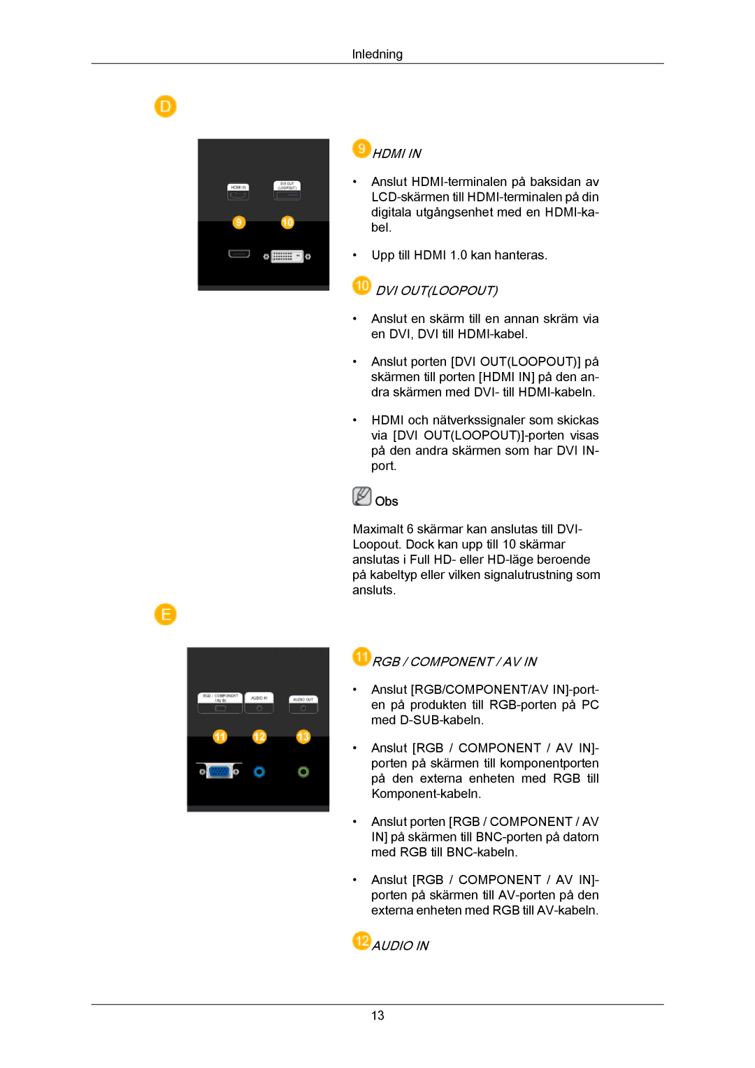 Samsung LH55LBTLBC/EN, LH40LBTLBC/EN, LH40LBPLBC/EN, LH55LBPLBC/EN, LH46LBTLBC/EN, LH46LBPLBC/EN manual Hdmi 