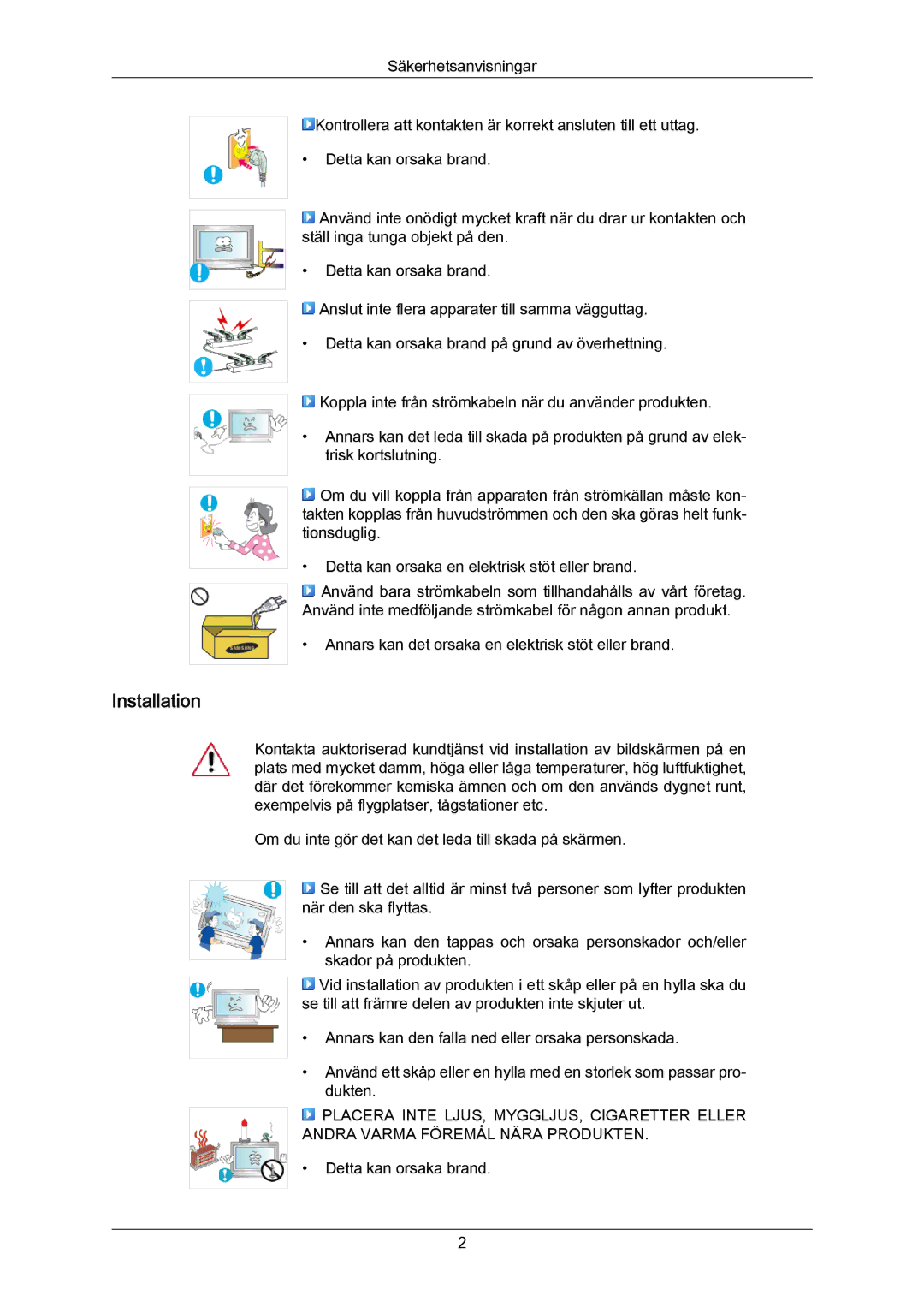 Samsung LH55LBPLBC/EN, LH40LBTLBC/EN, LH40LBPLBC/EN, LH55LBTLBC/EN, LH46LBTLBC/EN, LH46LBPLBC/EN manual Installation 