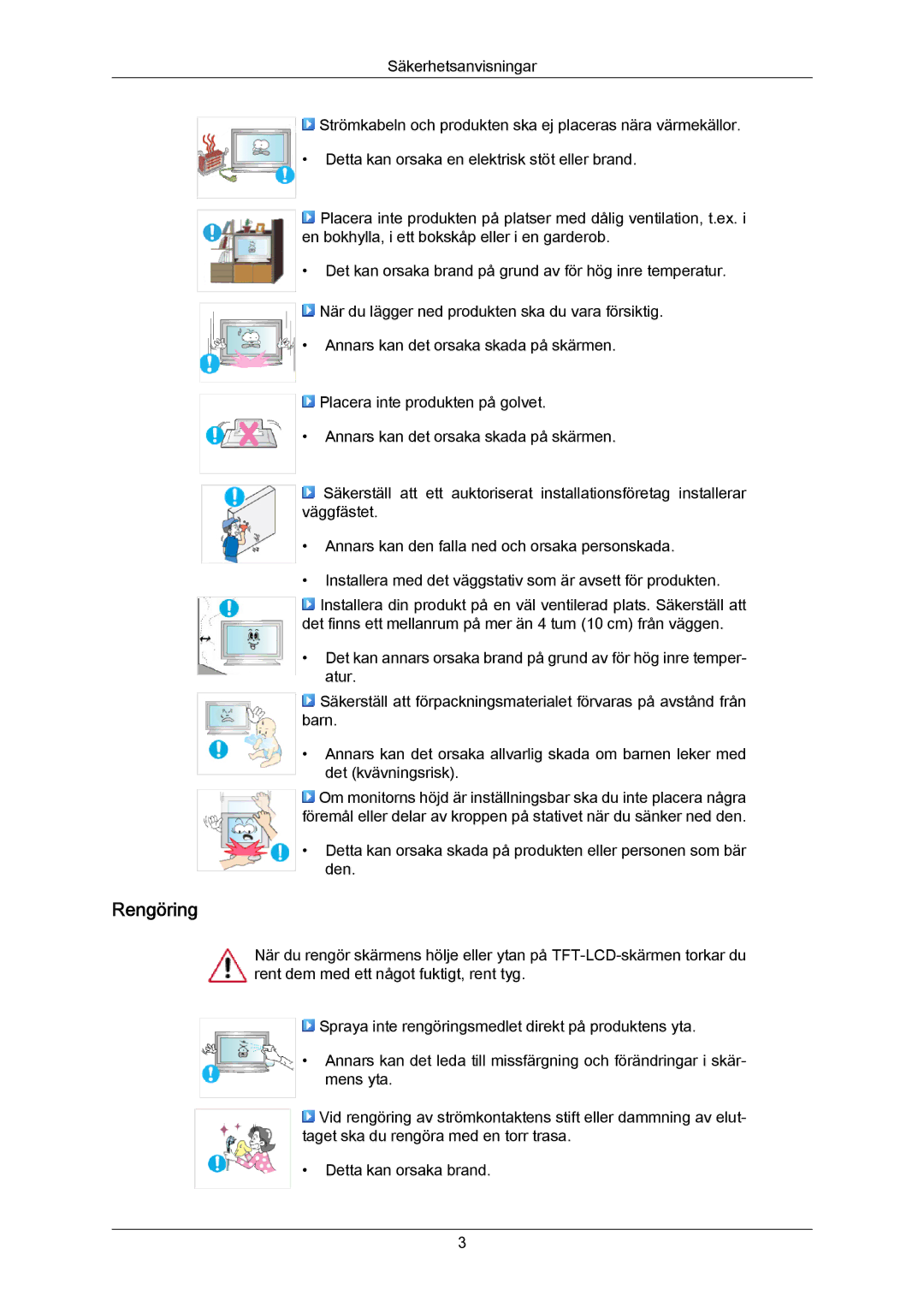 Samsung LH46LBTLBC/EN, LH40LBTLBC/EN, LH40LBPLBC/EN, LH55LBTLBC/EN, LH55LBPLBC/EN, LH46LBPLBC/EN manual Rengöring 