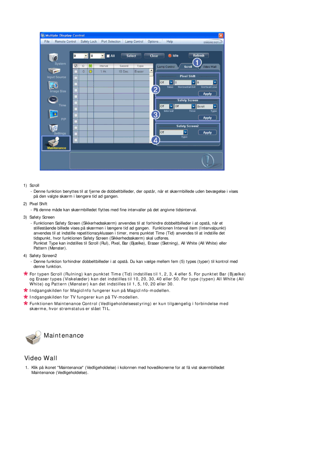 Samsung LH40LBTLBC/EN, LH40LBPLBC/EN, LH55LBTLBC/EN, LH55LBPLBC/EN, LH46LBTLBC/EN, LH46LBPLBC/EN manual Maintenance Video Wall 