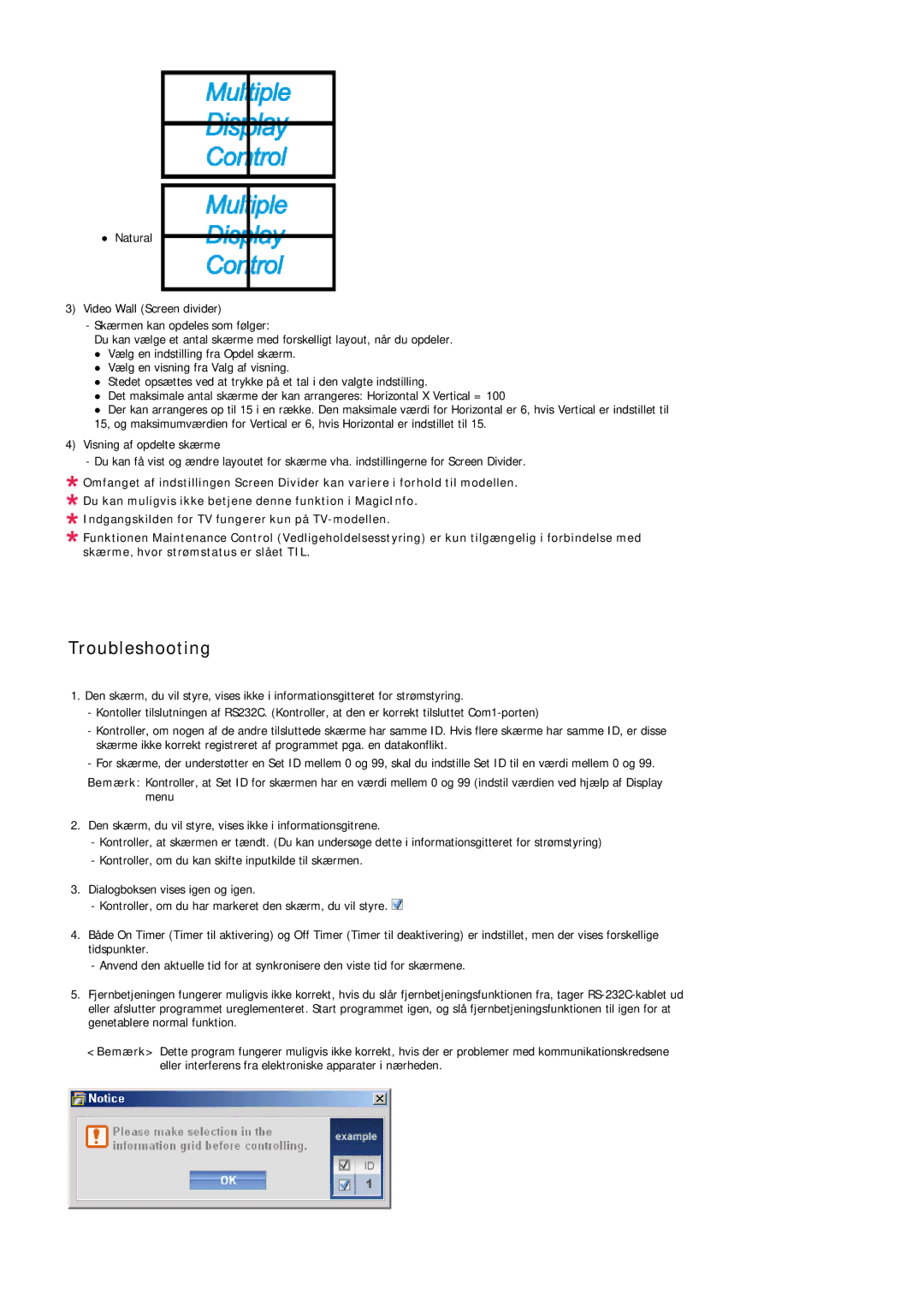 Samsung LH55LBTLBC/EN, LH40LBTLBC/EN, LH40LBPLBC/EN, LH55LBPLBC/EN, LH46LBTLBC/EN, LH46LBPLBC/EN manual Troubleshooting 