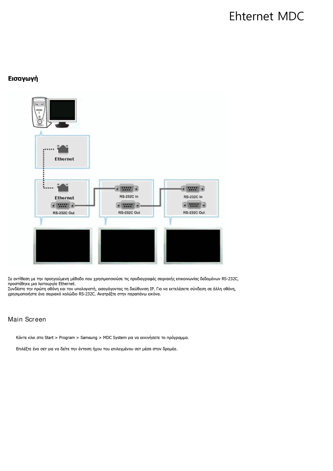 Samsung LH55LBTLBC/EN, LH40LBTLBC/EN manual Ehternet MDC 