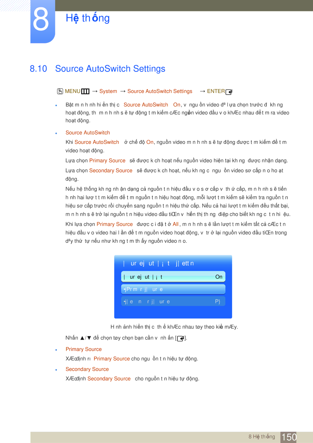 Samsung LH40MDBPLGC/XY, LH55MDBPLGC/XY, LH40MDBPLGC/XS manual Source AutoSwitch Settings 