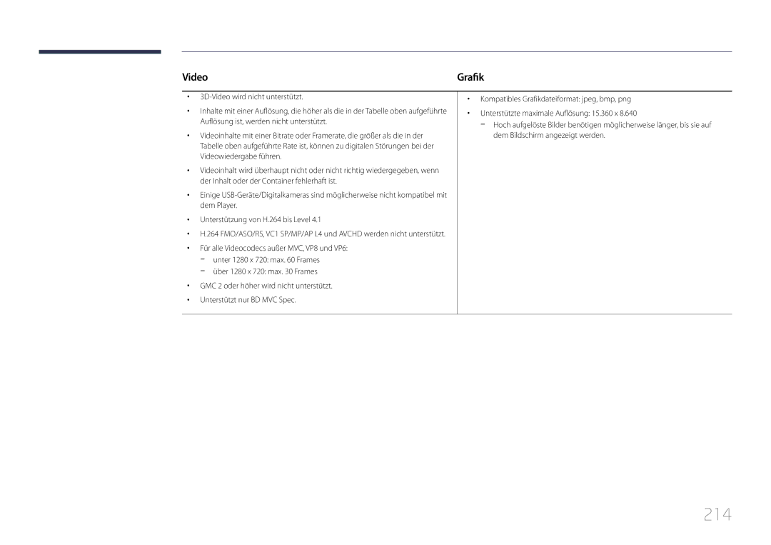 Samsung LH32MDCPLGC/EN, LH40MDCPLGC/EN, LH55MDCPLGC/EN, LH46MDCPLGC/EN manual 214, Video 