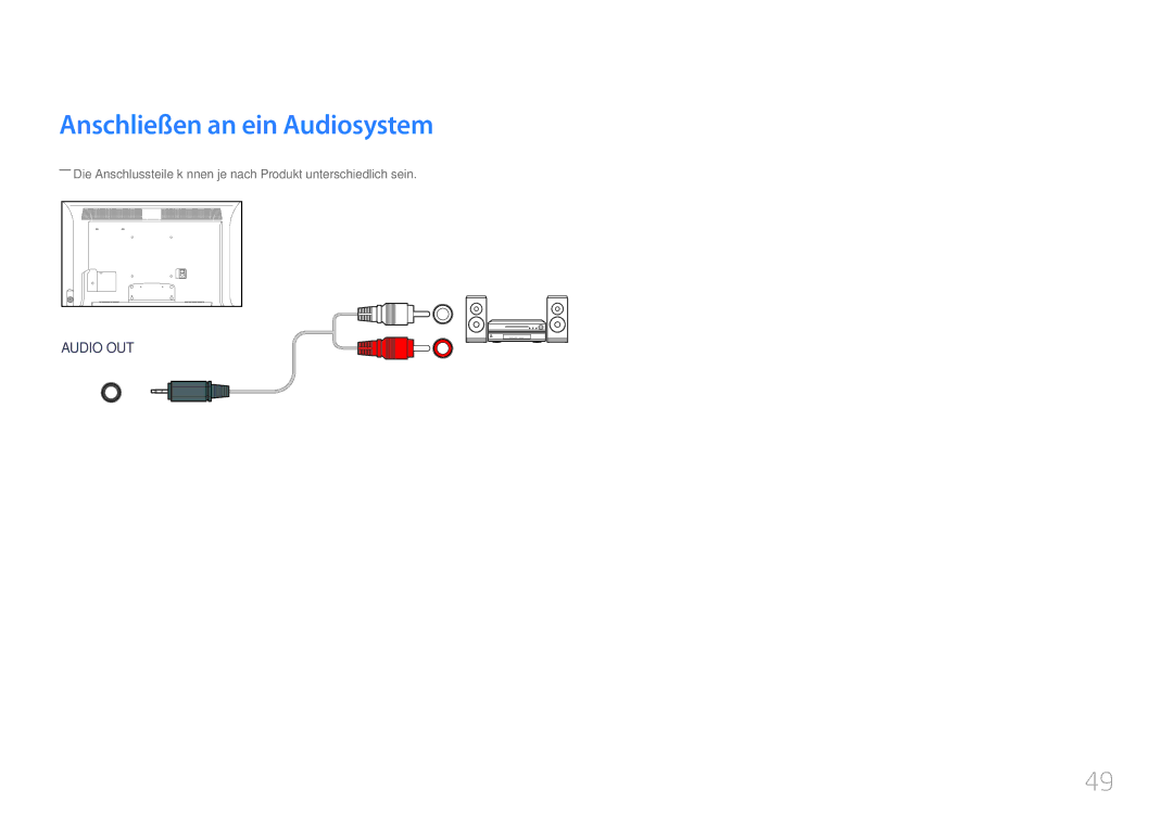 Samsung LH55MDCPLGC/EN, LH40MDCPLGC/EN, LH32MDCPLGC/EN, LH46MDCPLGC/EN manual Anschließen an ein Audiosystem 