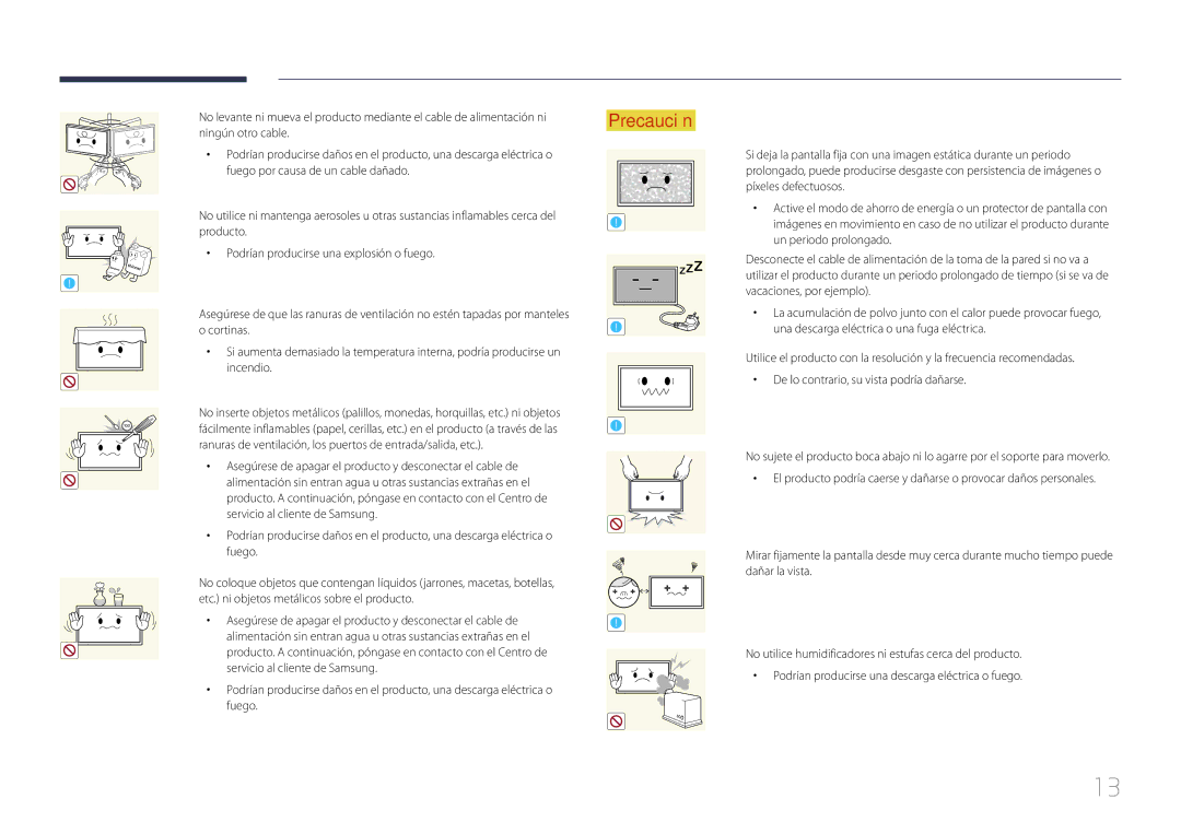 Samsung LH55MDCPLGC/EN, LH40MDCPLGC/EN, LH32MDCPLGC/EN manual Ranuras de ventilación, los puertos de entrada/salida, etc 